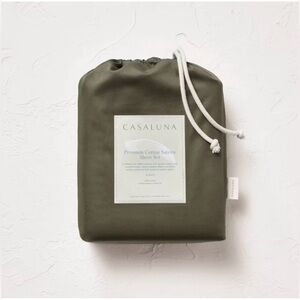 New Casaluna King 600 Thread Count Sateen sheet set- Olive Green